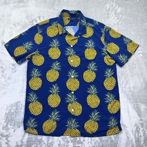 Banana Republic Pineapple Print Short Sleeve Button Up Shirt - M